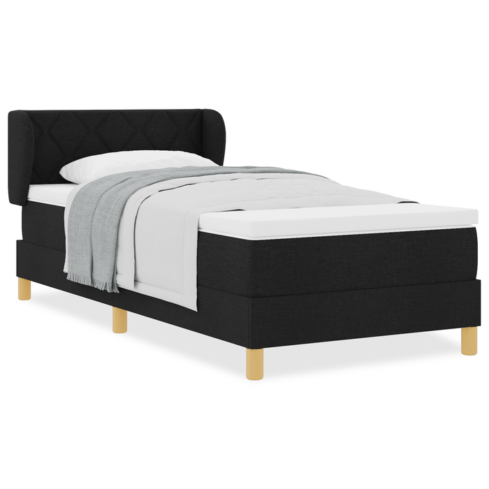 Pat box spring cu saltea, negru, 90x190 cm, textil - WALTI WALTI