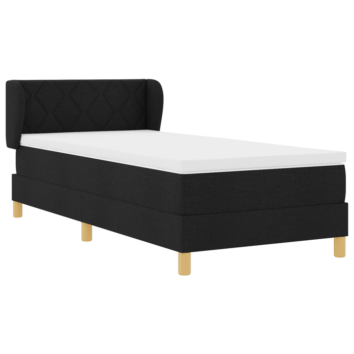 Pat box spring cu saltea, negru, 90x190 cm, textil - WALTI WALTI