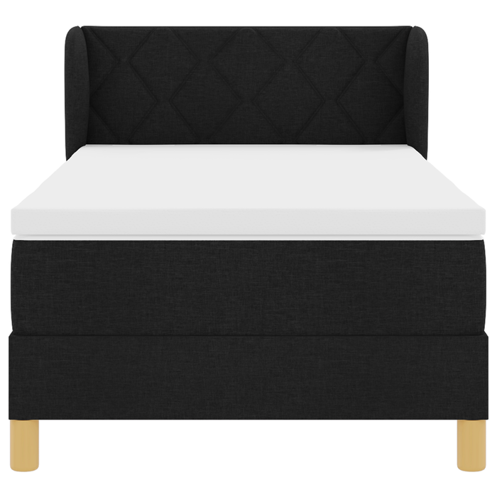 Pat box spring cu saltea, negru, 90x190 cm, textil - WALTI WALTI