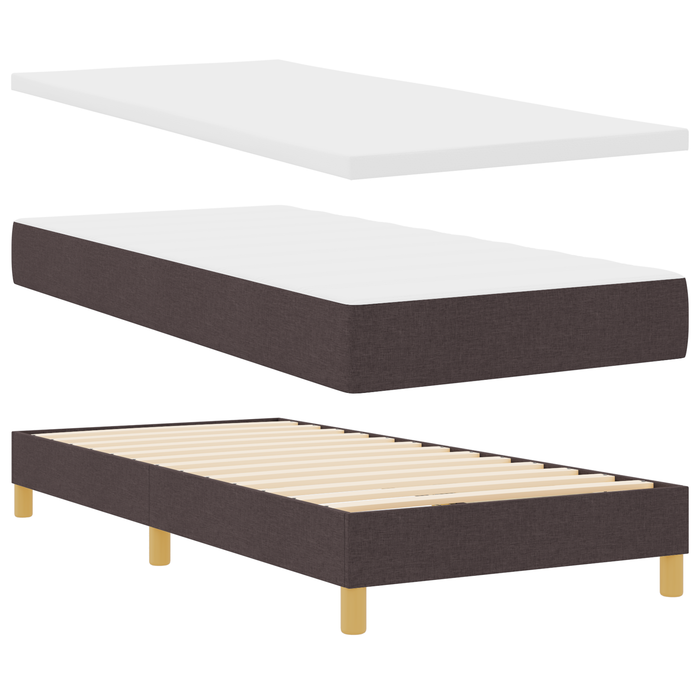 Pat box spring cu saltea, maro închis, 90x200 cm, textil - WALTI WALTI