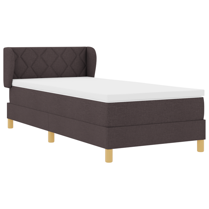 Pat box spring cu saltea, maro închis, 90x200 cm, textil - WALTI WALTI