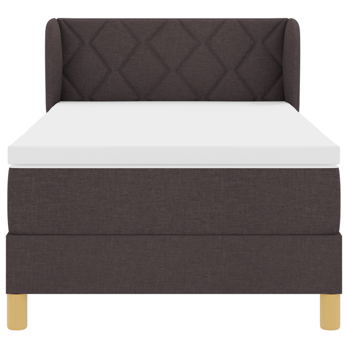 Pat box spring cu saltea, maro închis, 90x200 cm, textil - WALTI WALTI