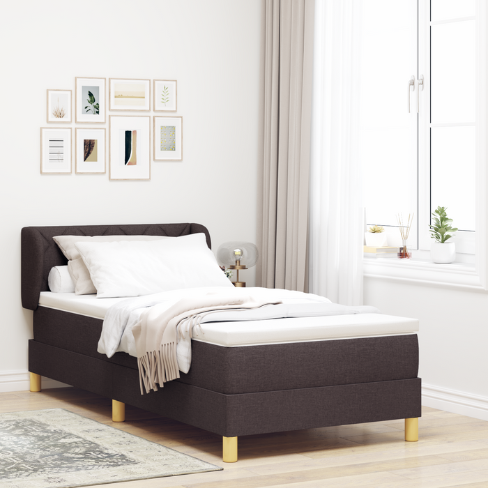 Pat box spring cu saltea, maro închis, 90x200 cm, textil - WALTI WALTI