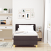 Pat box spring cu saltea, maro închis, 90x200 cm, textil - WALTI WALTI