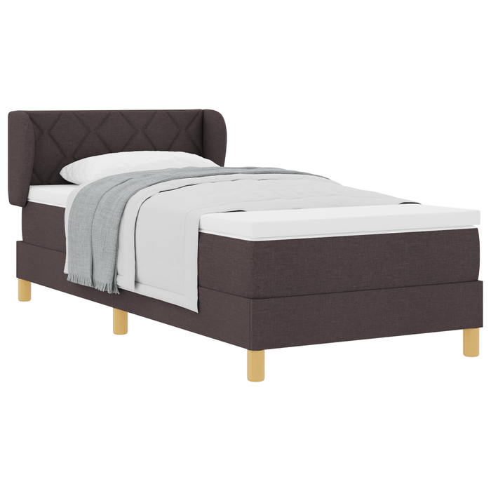 Pat box spring cu saltea, maro închis, 90x200 cm, textil - WALTI WALTI