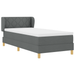 Pat box spring cu saltea, gri închis, 100x200 cm, textil - WALTI WALTI