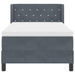 Pat box spring cu saltea, gri închis, 90x190 cm, catifea - WALTI WALTI