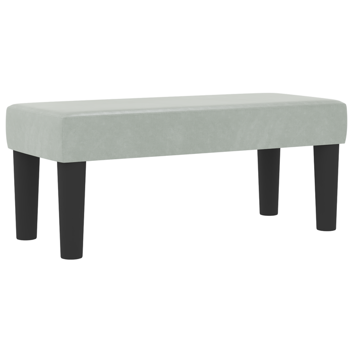 Pat cu Arcuri cu Saltea și Bancă Gri Deschis 80x200 cm Catifea - WALTI WALTI