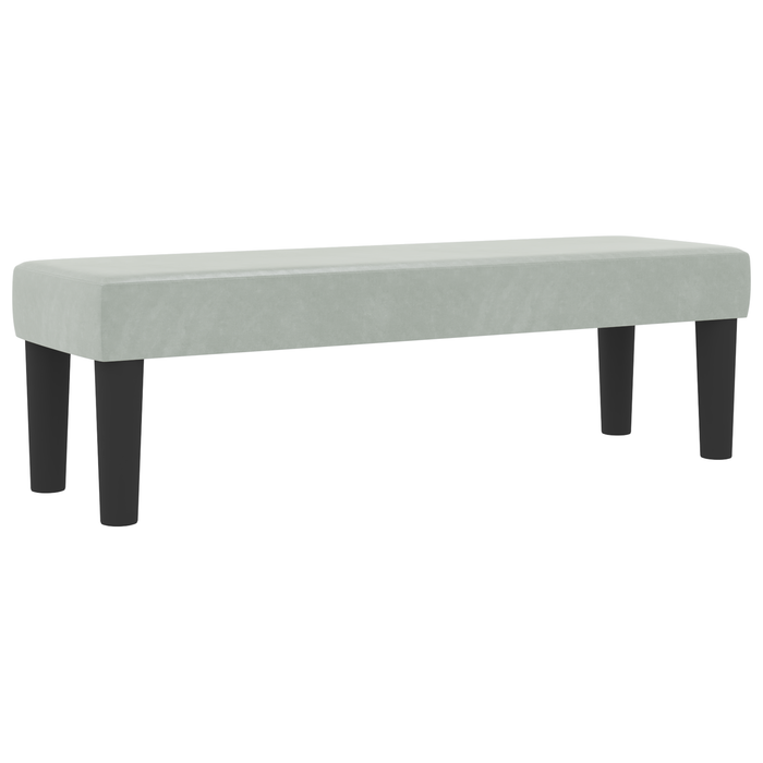 Pat cu suport de saltea cu saltea & bancă Gri deschis 140x190 cm Catifea - WALTI WALTI