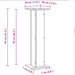 Suport plante, 2 buc., stejar negru, 30x30x95 cm lemn prelucrat - WALTI WALTI