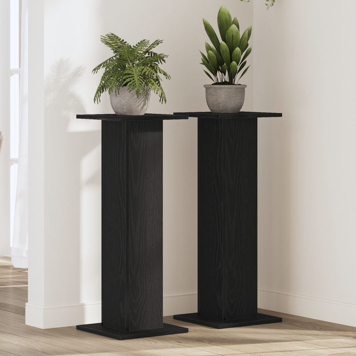 Suport plante, 2 buc., stejar negru, 30x30x80 cm lemn prelucrat - WALTI WALTI
