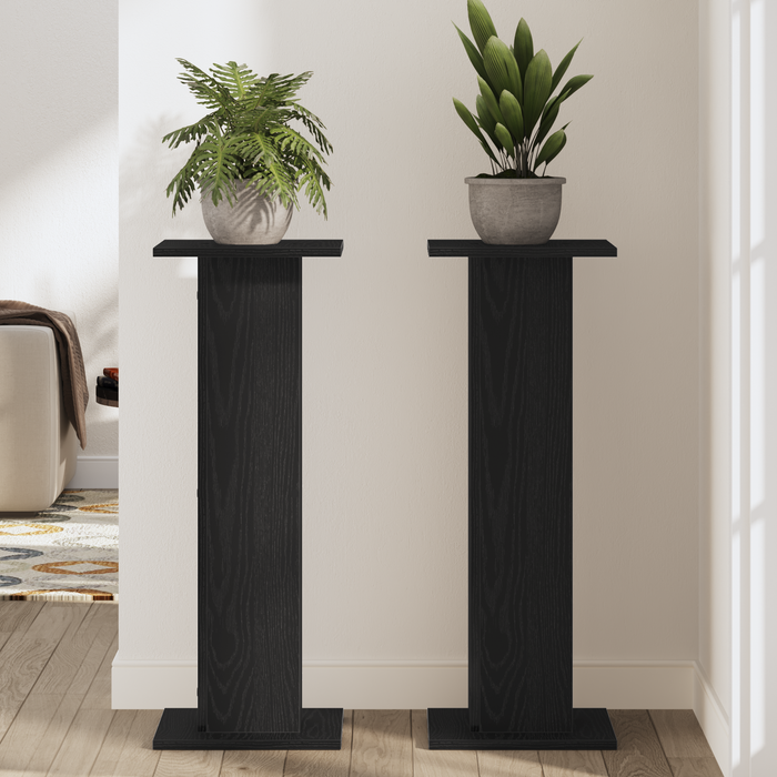 Suport plante, 2 buc., stejar negru, 30x30x80 cm lemn prelucrat - WALTI WALTI