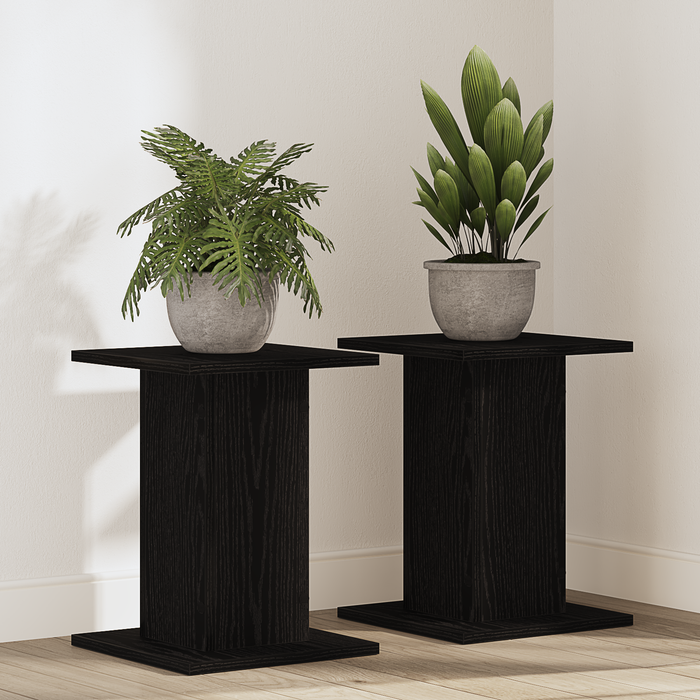 Suport plante, 2 buc., stejar negru, 30x30x40 cm lemn prelucrat - WALTI WALTI