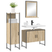 Set Mobilier Baie vidaXL 3 Piese Stejar deschis Lemn procesat - WALTI WALTI