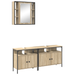 Set dulap baie cu raft Pe perete 3 pcs Stejar sonoma 80 x 30 x 60 cm - WALTI WALTI