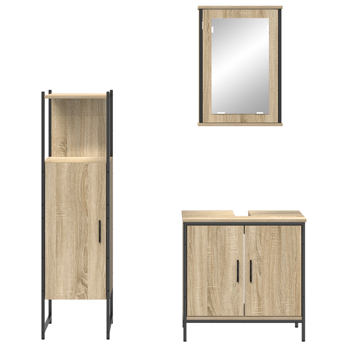 Set Mobilier Baie din 3 Piese Stejar Lemn Ingineresc - WALTI WALTI