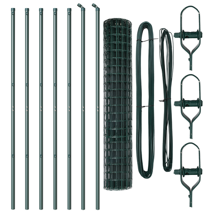 Împrejmuirea euro cu 7 stâlpi 1.5x10 m Oțel galvanizat verde - WALTI WALTI