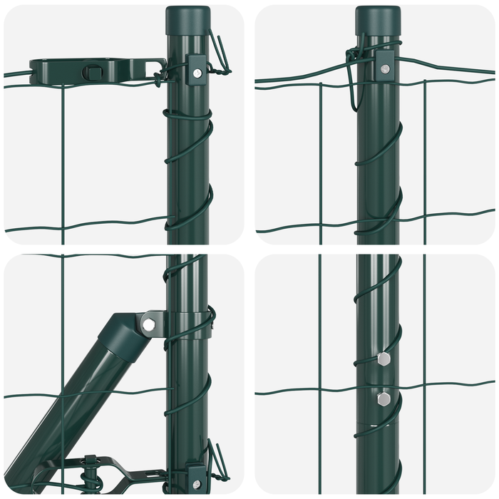 Euro Fence cu 13 Posturi 1x25 m Oțel Galvanizat Verde - WALTI WALTI