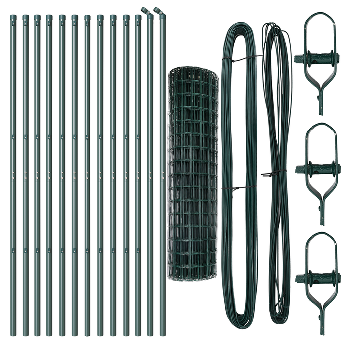 Euro Fence cu 13 Posturi 1x25 m Oțel Galvanizat Verde - WALTI WALTI