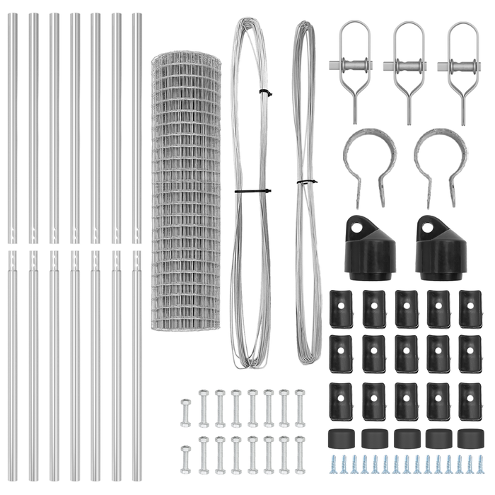 Euro Fence cu 7 Stâlpi 1x10 m Oțel Galvanizat - WALTI WALTI