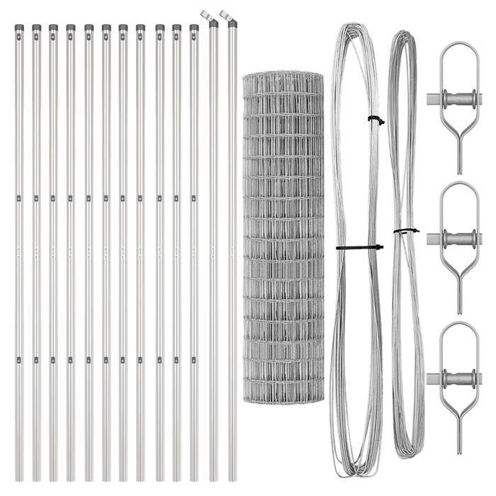 Gard Euro cu 13 stâlpi 1.2x25 m Oțel galvanizat - WALTI WALTI