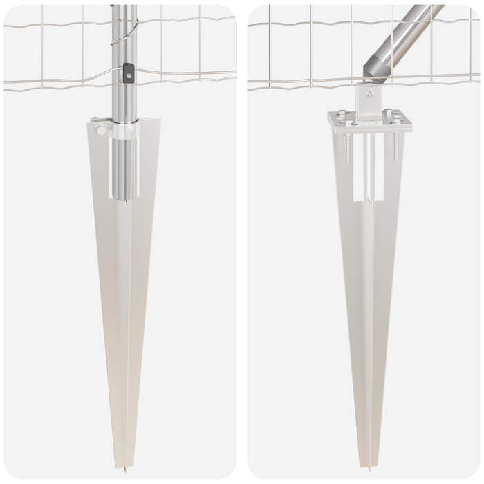 Gard Euro cu 7 stâlpi cu vârf 0.8x10 m Oțel galvanizat - WALTI WALTI