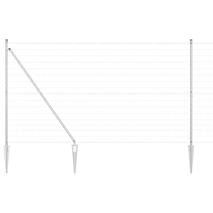 Gard Euro cu 7 Stâlpi cu Vârf 1.6x10 m Oțel Galvanizat - WALTI WALTI
