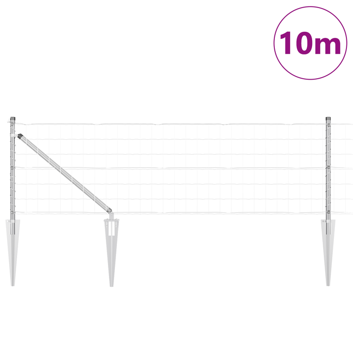Gard Euro cu 7 ștecheri 0.8x10 m Oțel galvanizat - WALTI WALTI