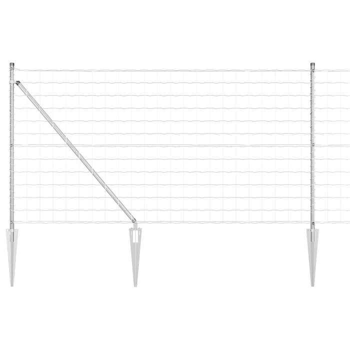 Gard Euro cu 7 Stâlpi cu Spike 1x10 m Oțel Zincat - WALTI WALTI