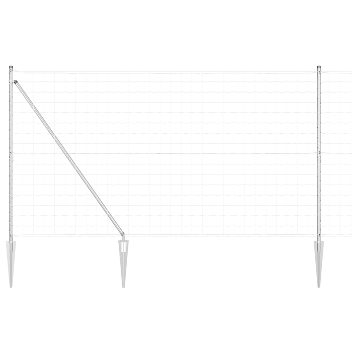 Gard Euro cu 7 stâlpi cu vârf 1.6x10 m Oțel galvanizat - WALTI WALTI