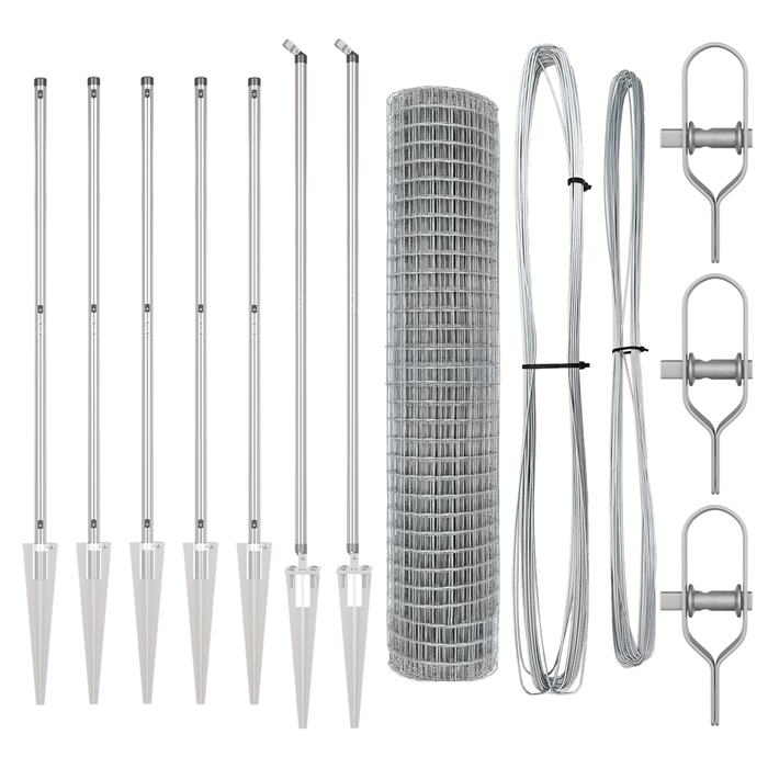 Gard Euro cu 7 stâlpi cu vârf 1.6x10 m Oțel galvanizat - WALTI WALTI