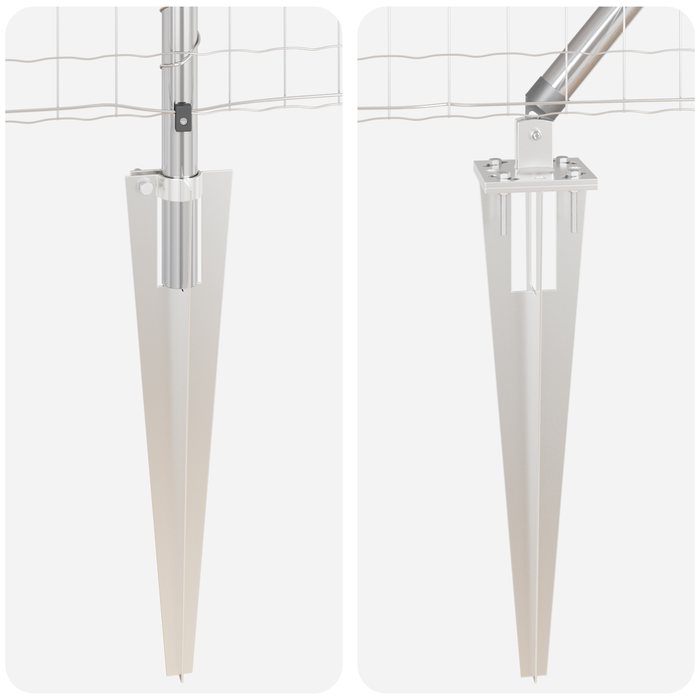 Îngrădire Euro cu 13 Stâlpi cu Vârf 0.8x25 m Oțel Galvanizat - WALTI WALTI
