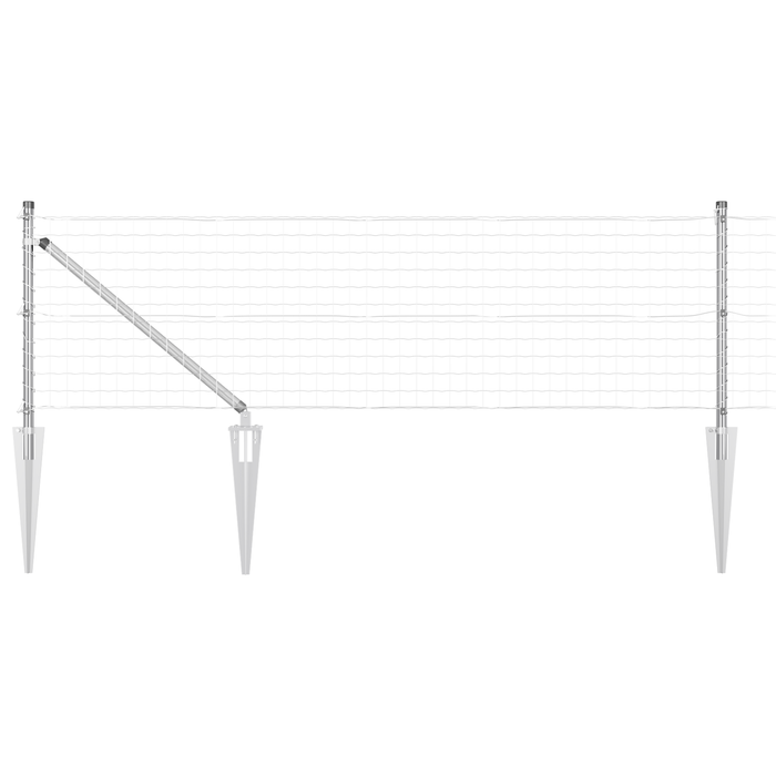 Îngrădire Euro cu 13 Stâlpi cu Vârf 0.8x25 m Oțel Galvanizat - WALTI WALTI