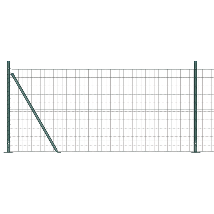 Împrejmuire Euro cu 7 Stâlpi Flanșați 1x10 m Oțel Galvanizat - WALTI WALTI