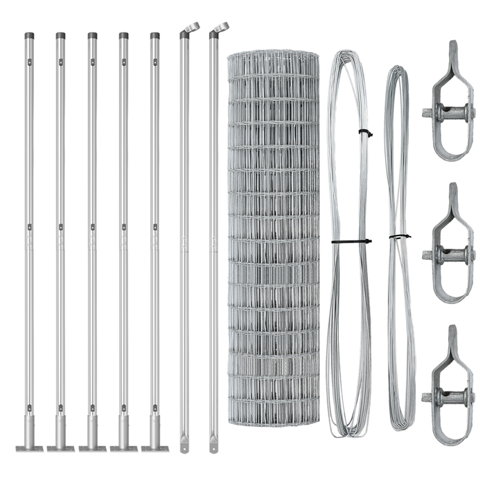 Gard Euro cu 7 stâlpi cu flanșă 1x10 m Oțel galvanizat - WALTI WALTI