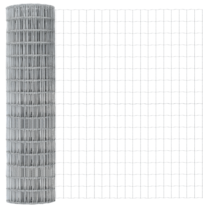 Gard Euro cu 7 stâlpi cu flanșă 1x10 m Oțel galvanizat - WALTI WALTI