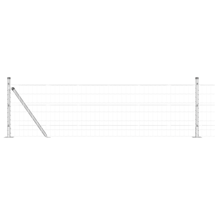 Gard Euro cu 7 Stâlpi Flanșat 0.6x10 m Oțel Galvanizat - WALTI WALTI