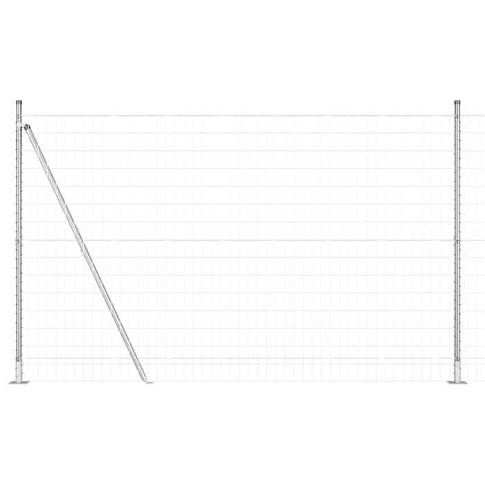 Gard Euro cu 7 stâlpi flanșați 1.5x10 m din oțel galvanizat - WALTI WALTI