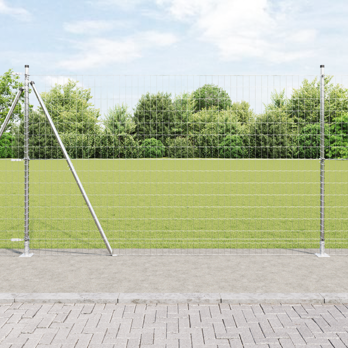 Gard Euro cu 7 stâlpi flanșați 1.5x10 m din oțel galvanizat - WALTI WALTI
