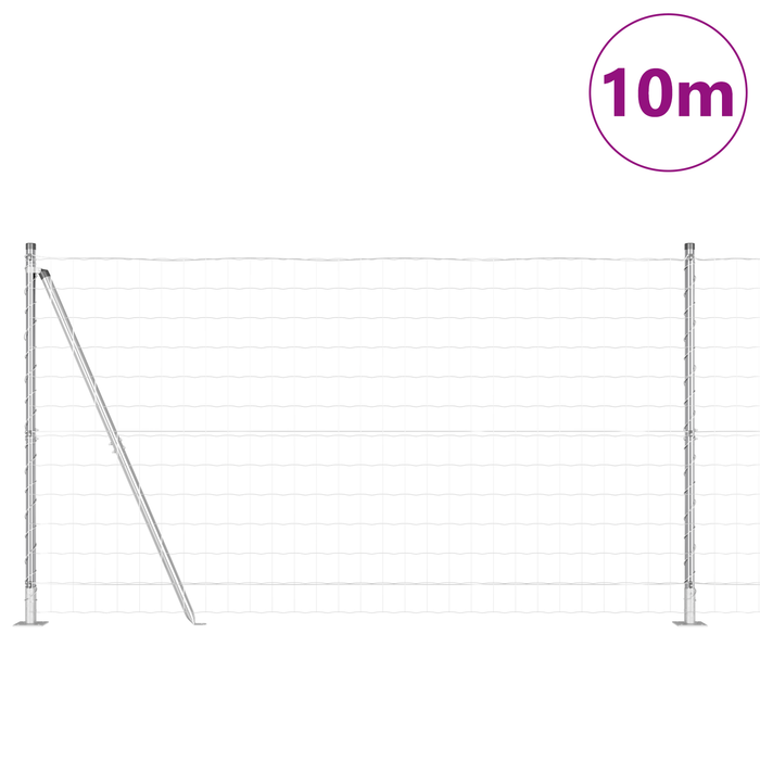 Gard Euro cu 7 Stâlpi Flanșați 1.2x10 m Oțel Galvanizat - WALTI WALTI