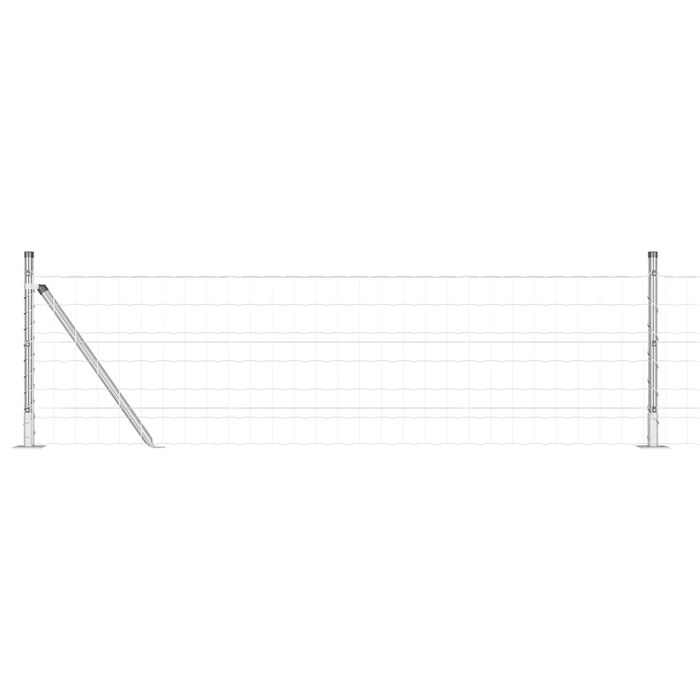 Euro Fence cu 13 stâlpi cu flanșă 0.6x25 m Oțel galvanizat - WALTI WALTI