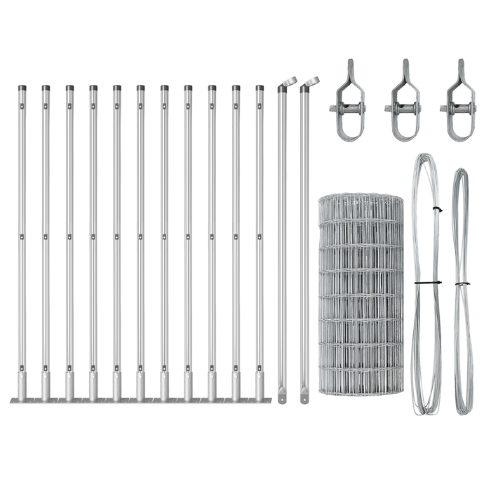 Euro Fence cu 13 stâlpi cu flanșă 0.6x25 m Oțel galvanizat - WALTI WALTI