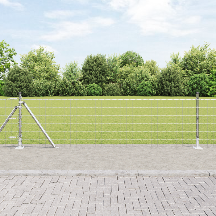 Euro Fence cu 13 stâlpi cu flanșă 0.6x25 m Oțel galvanizat - WALTI WALTI