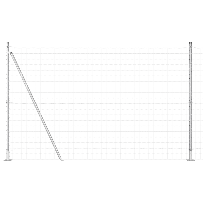 Euro Fence cu 7 stâlpi flanșați 1.6x10 m Oțel galvanizat - WALTI WALTI
