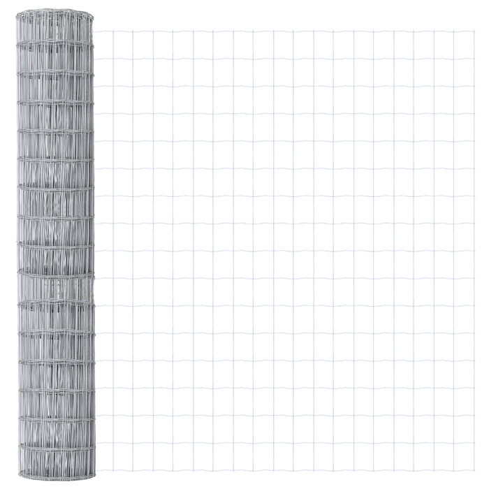 Euro Fence cu 7 stâlpi flanșați 1.6x10 m Oțel galvanizat - WALTI WALTI