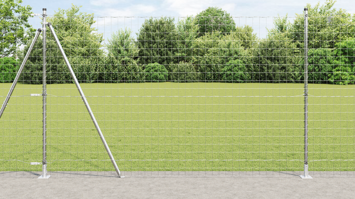 Euro Fence cu 7 stâlpi flanșați 1.6x10 m Oțel galvanizat - WALTI WALTI