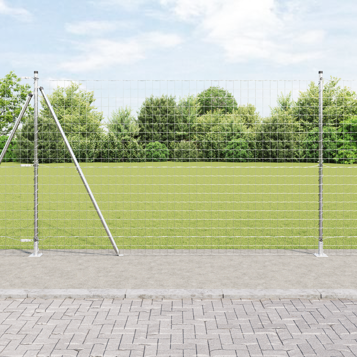 Euro Fence cu 7 stâlpi flanșați 1.6x10 m Oțel galvanizat - WALTI WALTI