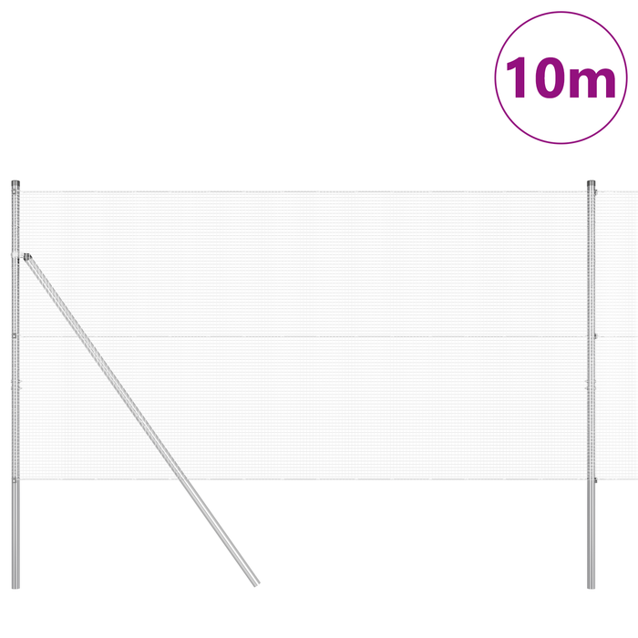 Gard din sârmă sudată cu 7 stâlpi 1.4x10 m din oțel galvanizat - WALTI WALTI