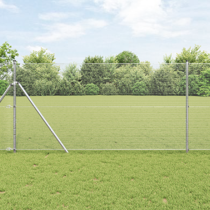 Gard din sârmă sudată cu 7 stâlpi 1.4x10 m oțel galvanizat - WALTI WALTI