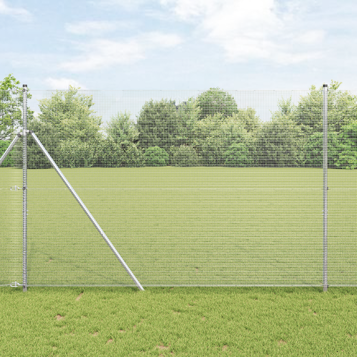 Gard din plasă sudată cu 7 stâlpi 1.6x10 m Oțel galvanizat - WALTI WALTI
